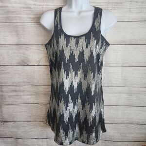 Belle De Jour Tank Top Small Gray Tribal Boho Sleeveless Chic
